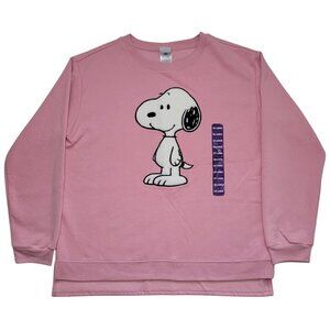 Peanuts Snoopy Crewneck Sweatshirt Pink Womens XXL NEW Streetwear Retro